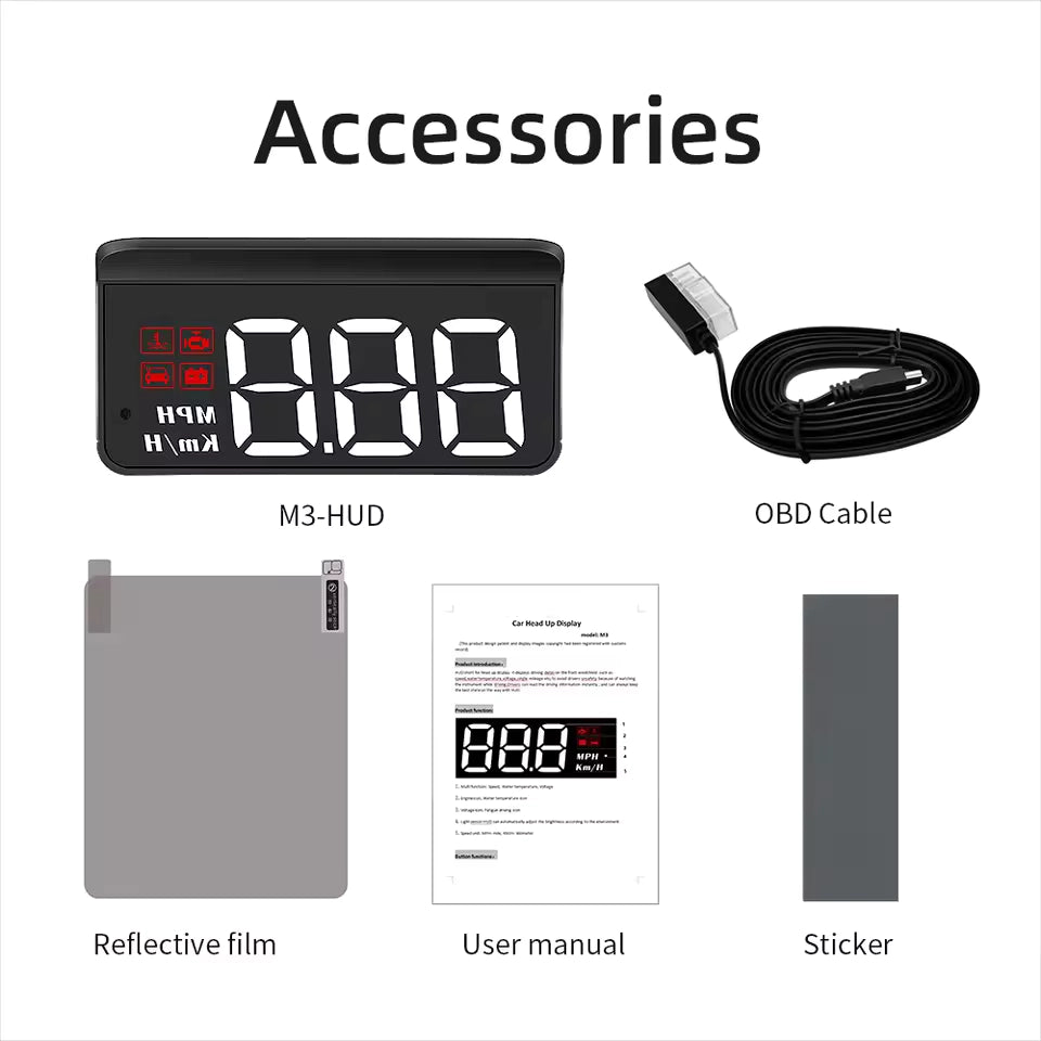 M3 OBD2 Car HUD Head-Up Display